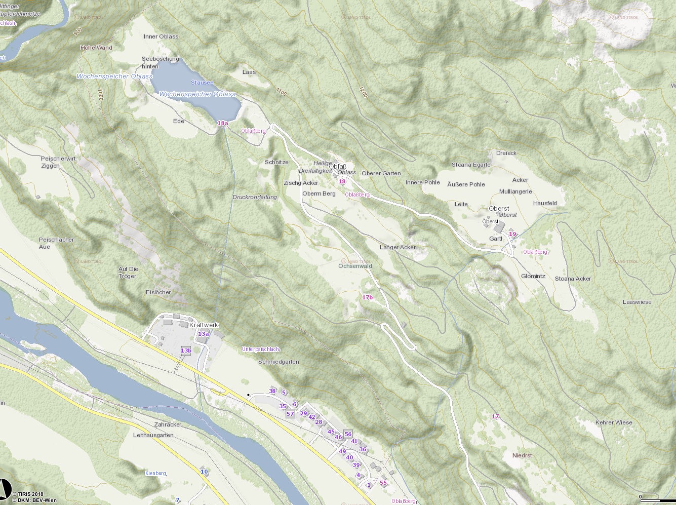 Screenshot der tiris map vom Oblasserberg